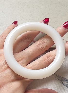 和田玉镶和田玉羊脂白玉手镯