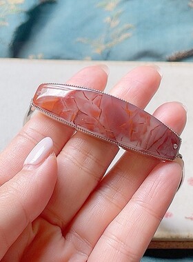 银手镯女纯银南红飘花花丝手镯