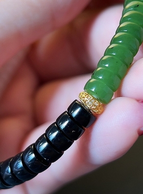 天然白玉碧玉墨玉直切手链