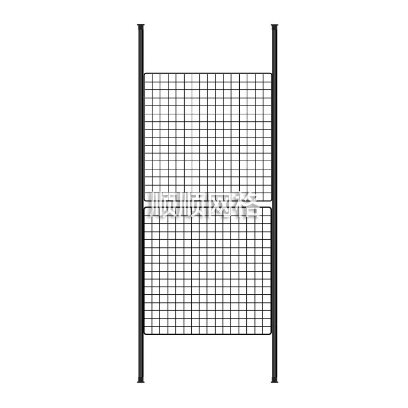 INS网格屏风隔断落地置物架顶天立地伸缩杆宿舍改造免打孔收纳架-图3