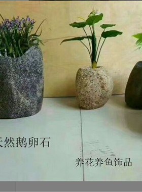 石头花盆天然创意鹅卵石盆原生态多肉菖蒲水培铜钱草鱼缸水仙鱼盆