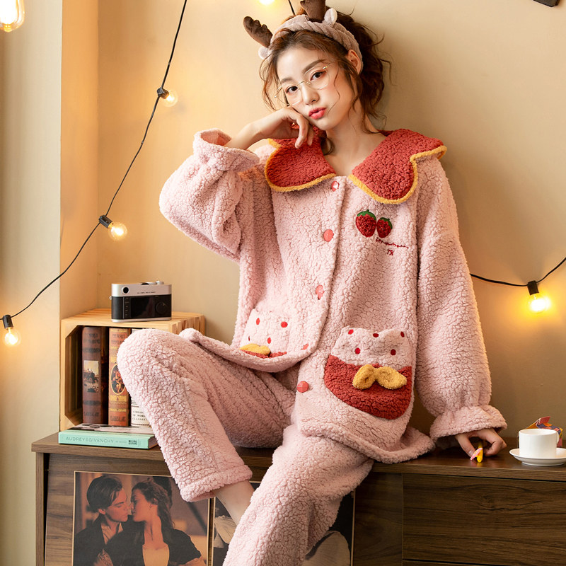 秋冬季加绒可爱法兰绒珊瑚绒睡衣 壹号主角睡衣/家居服套装