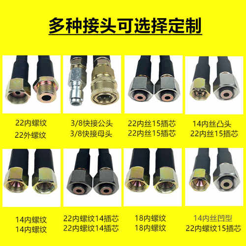 洗车机高压水管出水管泵专用商用高压水枪防爆钢丝管380黑猫软管 - 图1