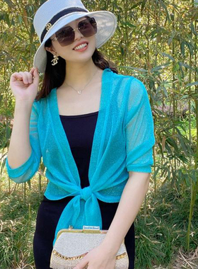 夏季防晒披肩外搭女2025新款时尚洋气遮肉显瘦宽松薄款开衫外套女