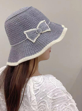 夏天帽子女款2025新款凉帽薄款洋气时尚渔夫帽防晒遮阳帽太阳帽女