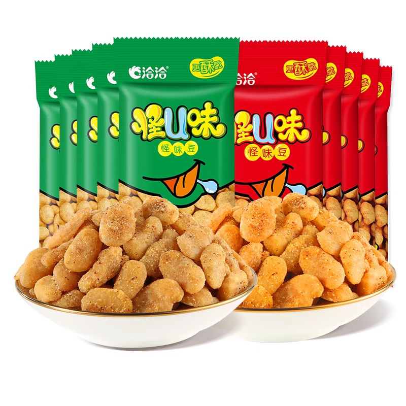 【直播专享】洽洽怪U味怪味豆五香麻辣30g*20蚕豆零食馋嘴追剧 - 图2