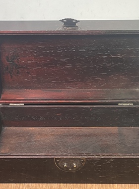 仿古檀木雕贝壳鸟语花香扣盖首饰盒文玩收藏实木收纳盒28x15x10cm