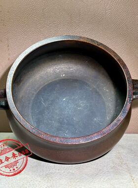 古玩铜器收藏老式纯铜大号香炉仿古文玩铜炉铜杂家用供奉佛像摆件