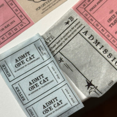 韩国正品mewmewbeam复古票据贴纸模切手帐素材装饰胶带ticket50mm - 图3