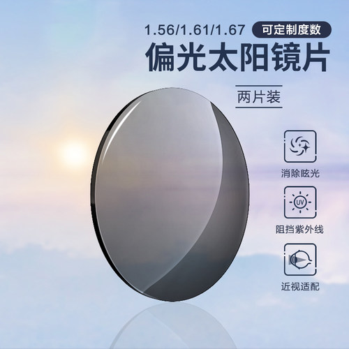 太阳眼镜偏光墨镜片配平光近视散光低中高度镜片修复更换1.56 61 - 图3