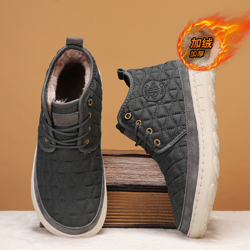 男鞋2025年新款冬季高帮户外雪地靴加绒加厚保暖皮毛一体东北棉鞋 - 图2