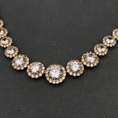 欧美跨境热销爆款嘻哈圆形满钻项链男士街舞炫酷时尚CH项链