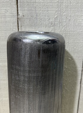 外贸风情 凹凸纹理 圆柱形 高度款 鎏银外表 陶瓷花瓶 摆件