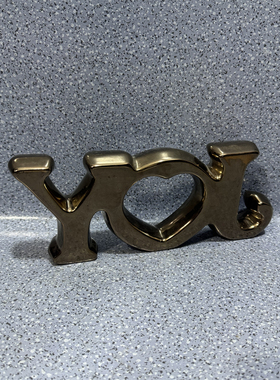 外贸风情 做旧金属色 立体字母造型 小号 家用陶瓷摆件