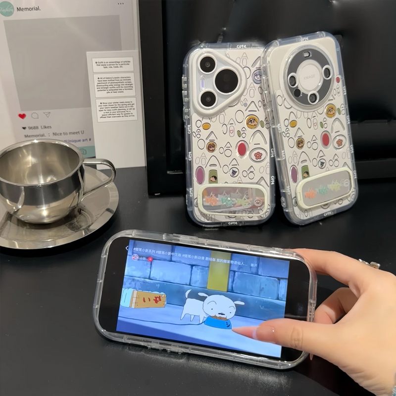 哈哈小新镜子支架新款适用苹果16pro手机壳iPhone15max小米14华为mate60k70p50荣耀x200nova12opporeno13note - 图2