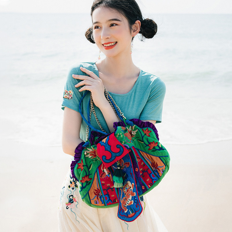 素萝原创敛光囊休闲旅行2022贝壳包 素萝女士包袋