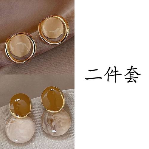 小众设计港风复古耳钉高级感耳饰气质猫眼2025新款轻奢耳坠耳环女 - 图2