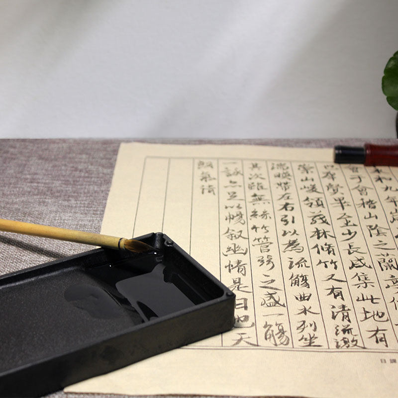 日本【吴竹轻量砚】学生塑料砚台日本轻量砚文房四宝实用砚台墨磨墨两面可用摔不坏包邮_虎窝淘