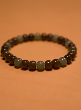 新疆和田玉天然沙枣青糖青色手串