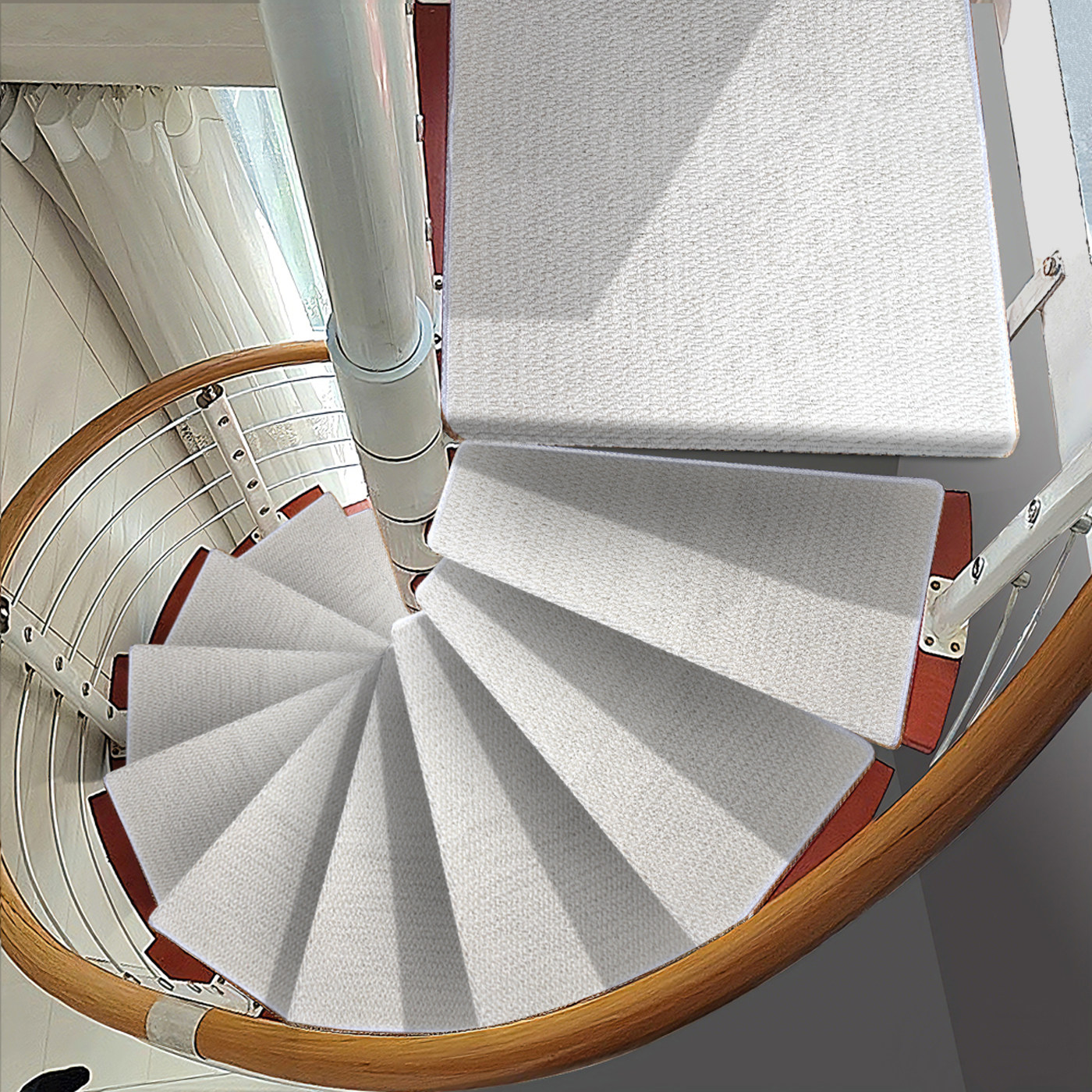 Solid color simple self-priming self-sticking non-slip washable stair mat