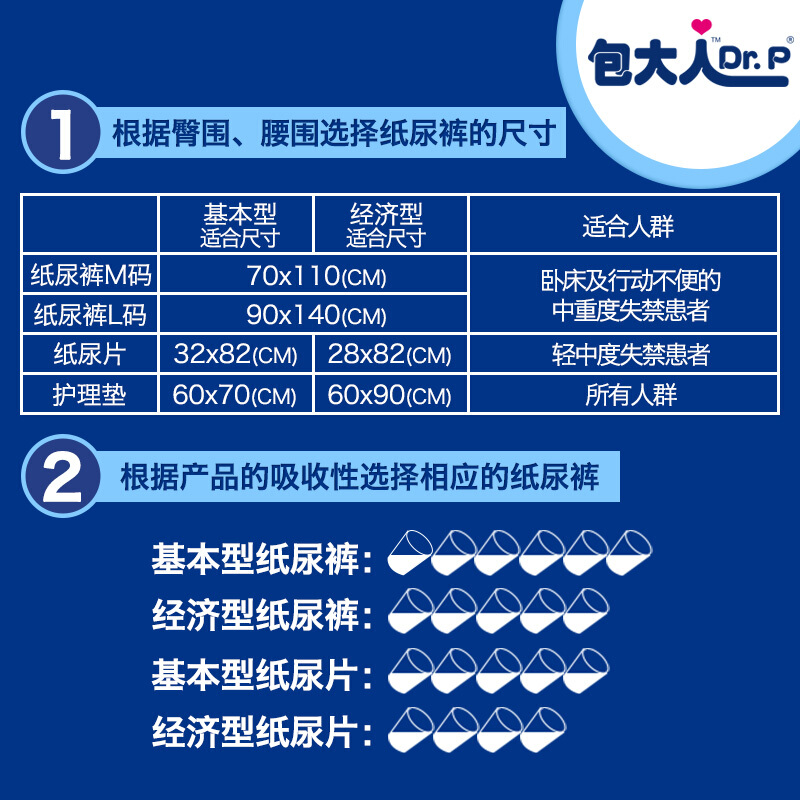 包大人成人老年m码80片老人尿不湿 金邦家居成人用纸尿护理用品