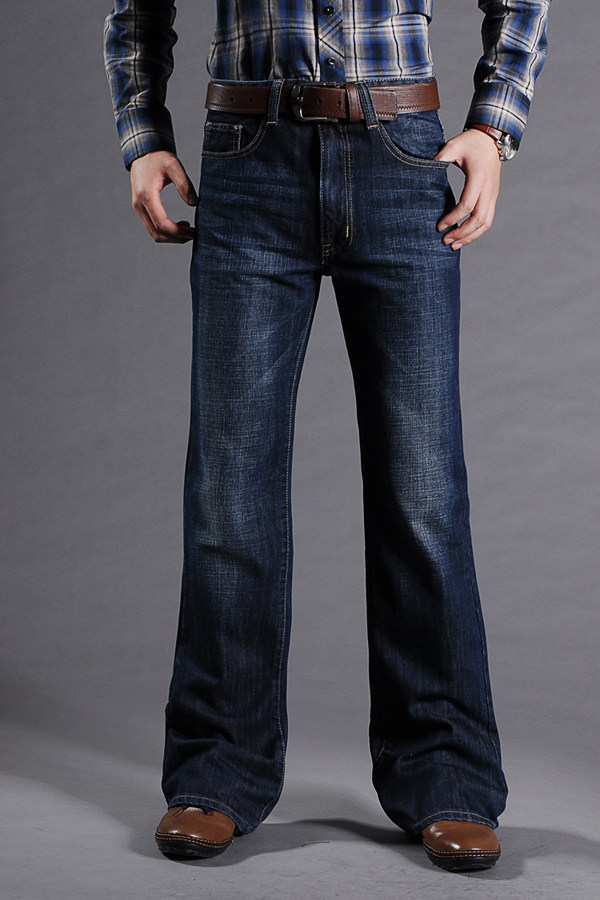 23春秋新款韩版潮牛仔微喇叭裤 男 高腰宽松喇叭裤 男牛仔裤