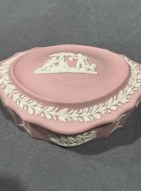 英国Wedgwood韦奇伍德中古首饰盘赏盘粉色