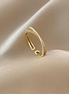 小众设计几何交叉戒指