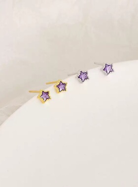 【南瓜先生】可爱紫色星星耳饰
