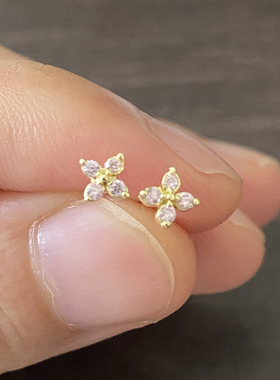 【南瓜先生】迷你浅粉色小花耳钉