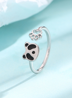南瓜先生可爱熊猫开口戒指