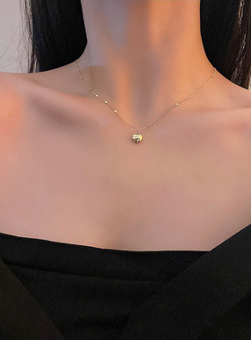 南瓜先生金色爱心吊坠项链