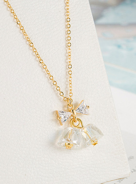 【南瓜先生】水晶铃铛蝴蝶结项链