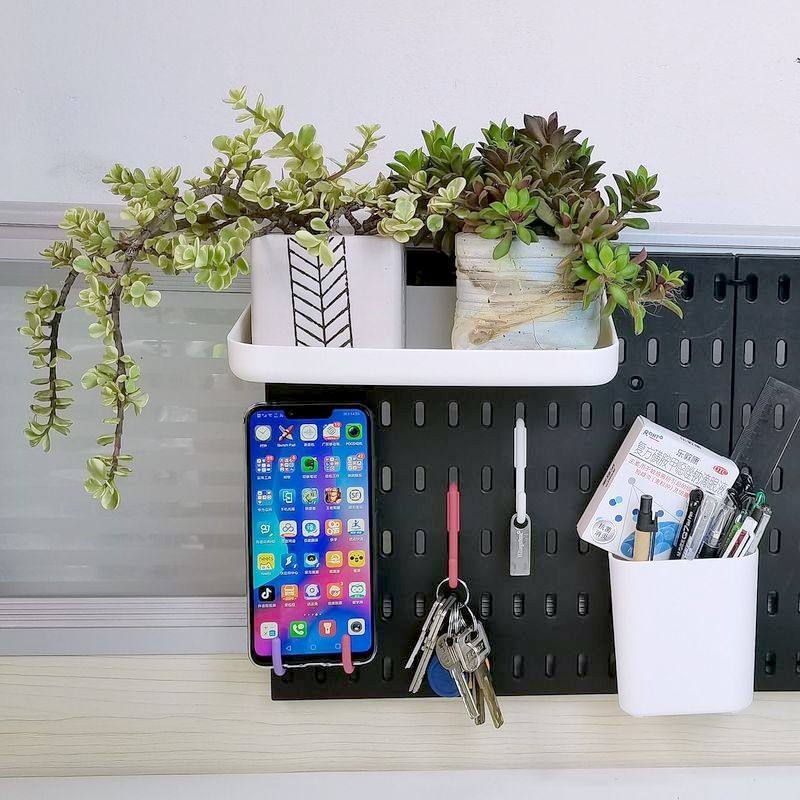 洞洞板黑色配件专项，挂办公桌隔板屏风，文具手机水杯抽纸巾收纳,淘宝优惠券,粉丝福利购,淘宝优惠卷