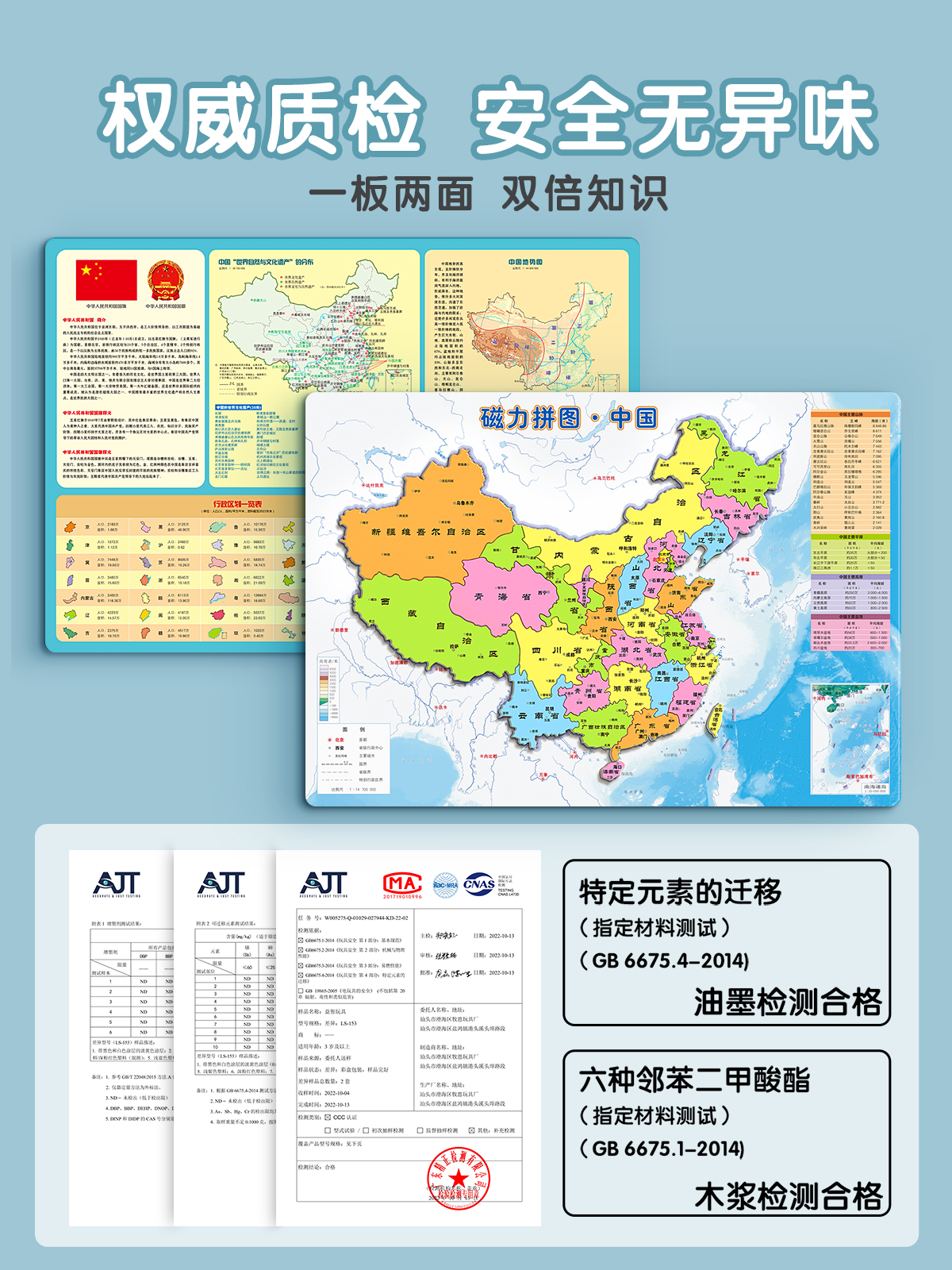 中国地图和世界磁力拼图儿童初中2023新版益智6岁以上3d玩具8一12 - 图3