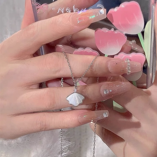 s925纯银一贝子贝壳项链配饰女轻奢小众设计高级感锁骨链2025新款 - 图1