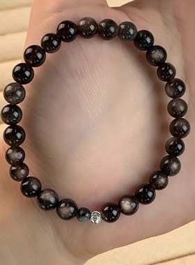 黑曜石猫眼串珠手链女生2025新款