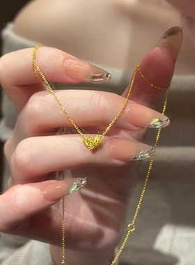 碎碎冰爱心项链女款轻奢小众