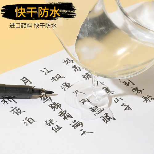 日本ZEBRA斑马牌秀丽笔硬笔书法笔练字笔小楷美术用专极细楷签名软头笔中楷软尖科学仿毛笔抄经签字 - 图0