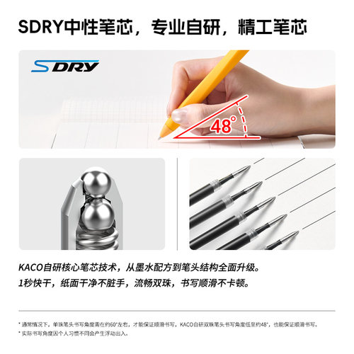 KACO TWIST扭扭笔高颜值解压扭出芯硅胶材质学生学习刷题考试0.5mm黑色大容量书写黑笔速干顺滑手写笔中性笔 - 图2