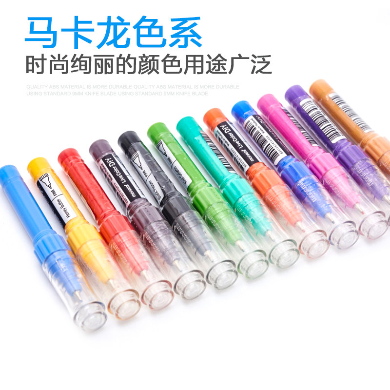 韩国monami慕那美细头荧光色笔芯笔壳DIY组合学生用标记双头替芯慕娜黑美 - 图2