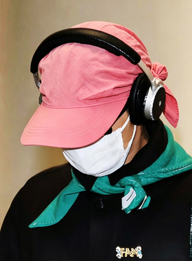 韩国潮牌速干纯色头巾帽子男士户外露营爬山遮阳鸭舌帽护颈包头帽