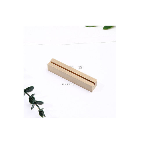 金属长条形几何黄铜名片架桌面装饰照片夹台卡底座简约卡片展示架 - 图1
