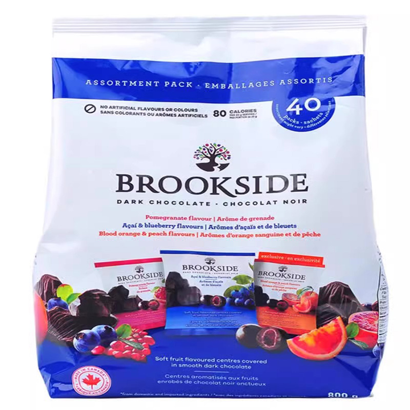 现货加拿大Brookside贝客诗蓝莓覆盆子水果汁夹心黑巧克力豆850g - 图3