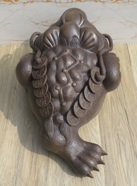 宜兴紫砂金蟾大号原矿手工原色