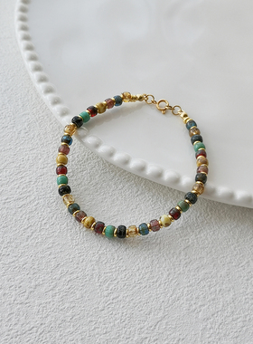 民族风敦煌配色穿珠手链琉璃混搭