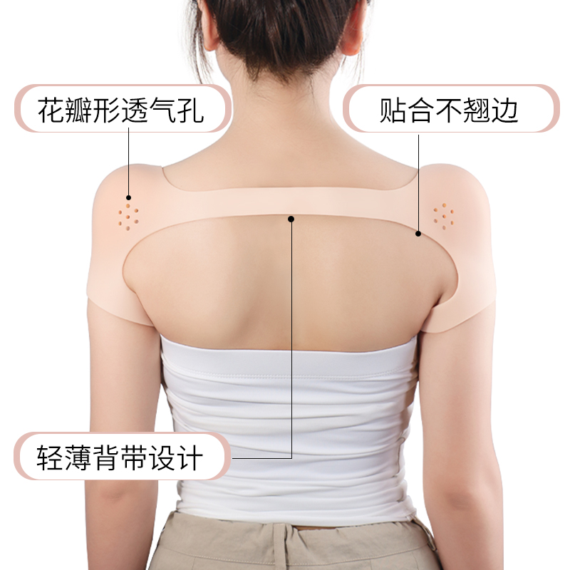 硅胶垫肩神器镂空透气隐形无痕肩垫直角肩穿戴试防溜肩隐形假肩膀 - 图1