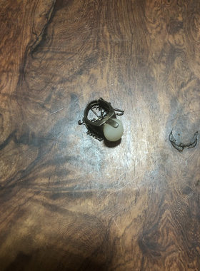 925银项链搭配和田白玉随形925银镶嵌戒指