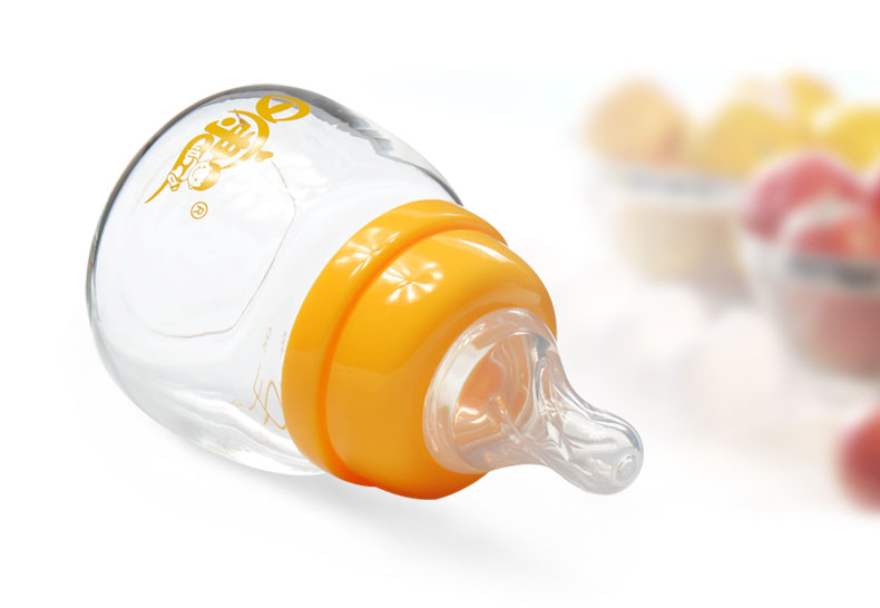 日康 婴儿果汁奶瓶宝宝玻璃迷你小奶瓶新生儿奶瓶十字防呛奶嘴 - 图1