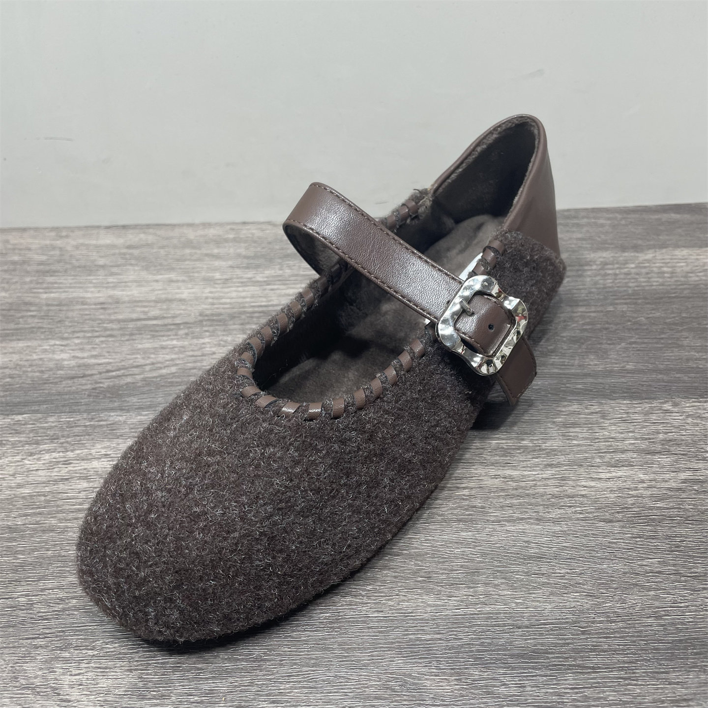 断码处理毛呢玛丽珍鞋女平底一字带百搭芭蕾舞鞋冬季新款加绒女鞋,淘宝优惠券,粉丝福利购,淘宝优惠卷